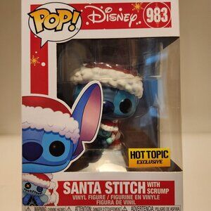 Funk Pop Santa Stitch with Scrump Collectable